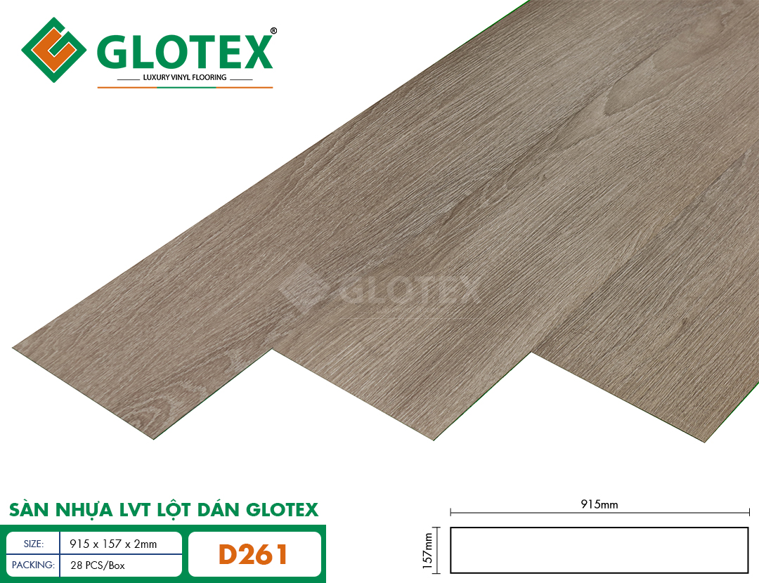 Sàn nhựa LVT lột dán Glotex – D261