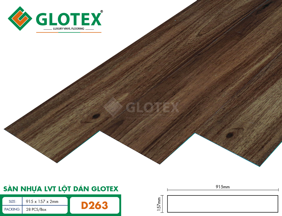 Sàn nhựa LVT lột dán Glotex – D263