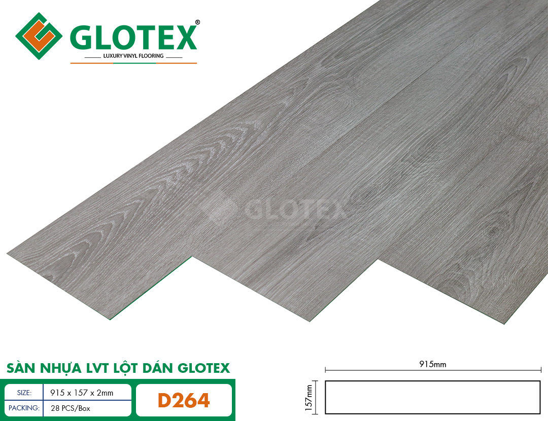 Sàn nhựa LVT lột dán Glotex – D264