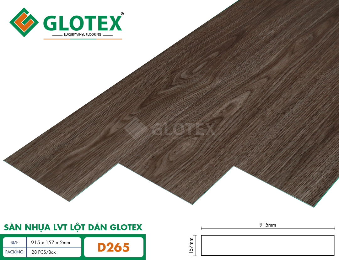 Sàn nhựa LVT lột dán Glotex – D265