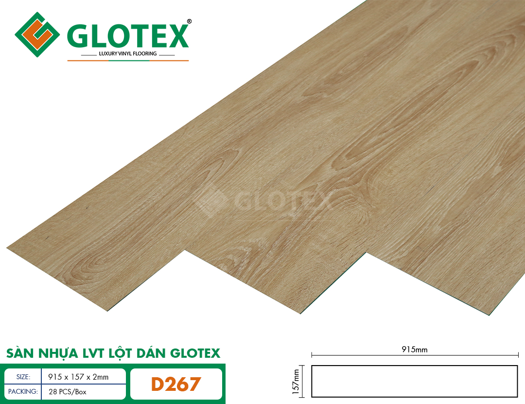 Sàn nhựa LVT lột dán Glotex – D267