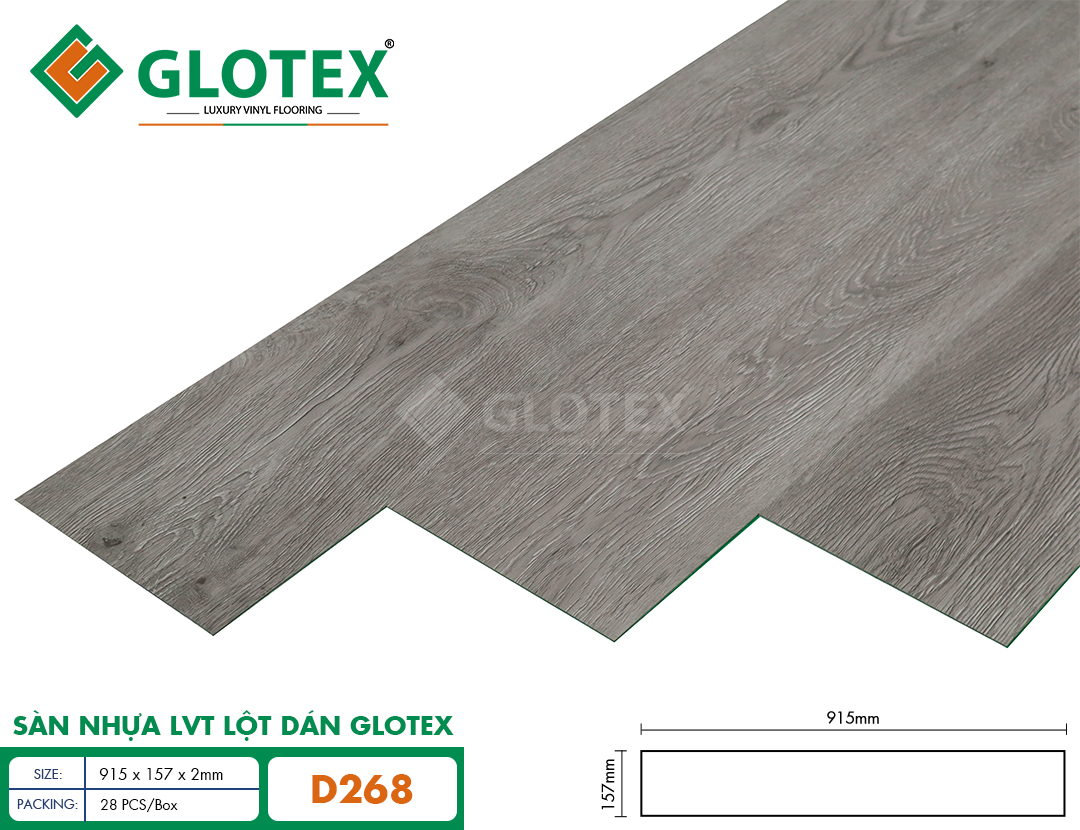 Sàn nhựa LVT lột dán Glotex – D268
