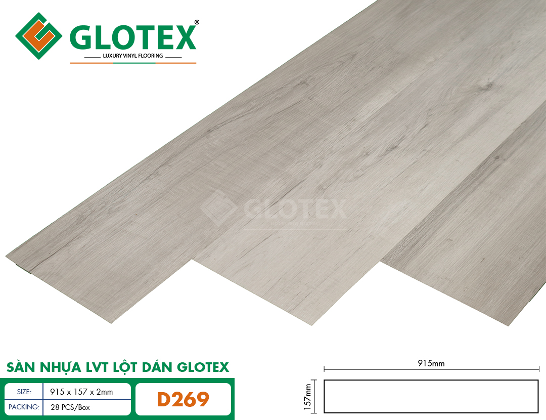 Sàn nhựa LVT lột dán Glotex - D269