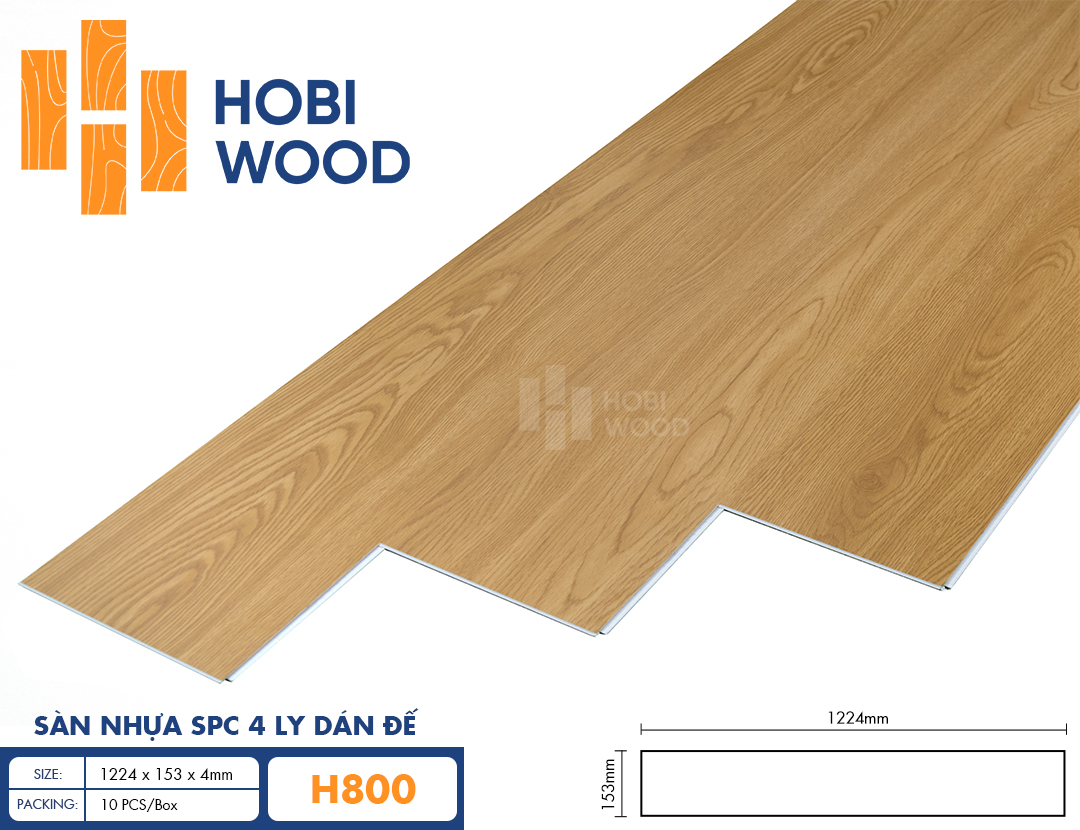 Sàn Nhựa SPC 4 Ly Dán Đế HobiWood – H800