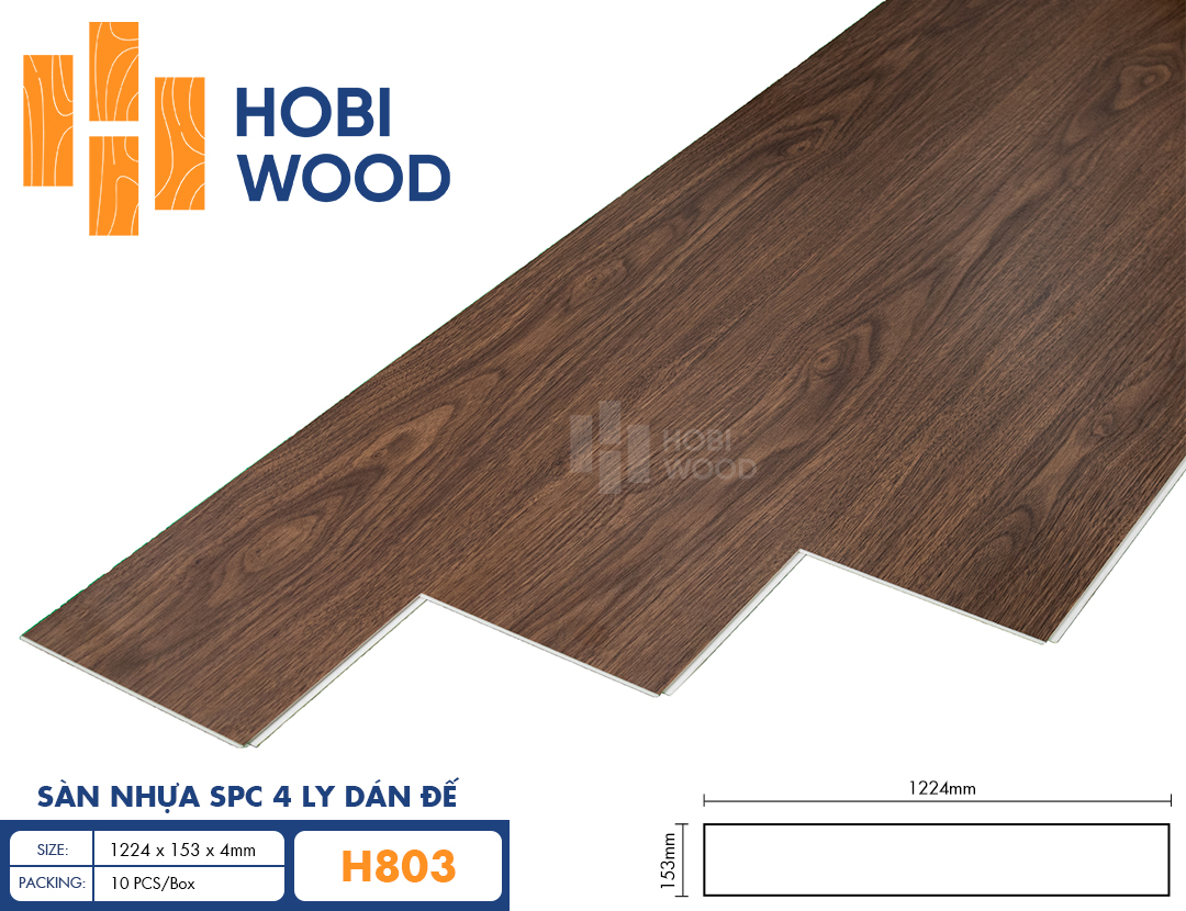 Sàn Nhựa SPC 4 Ly Dán Đế HobiWood – H803