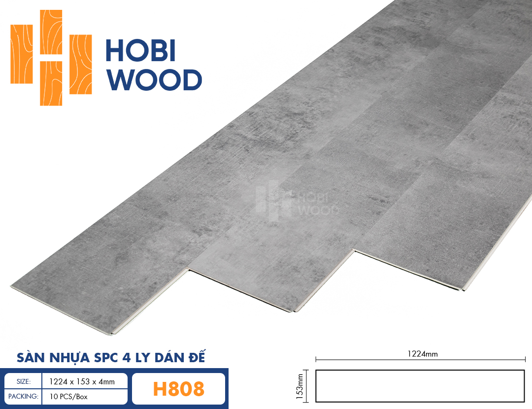 Sàn Nhựa SPC 4 Ly Dán Đế HobiWood – H808