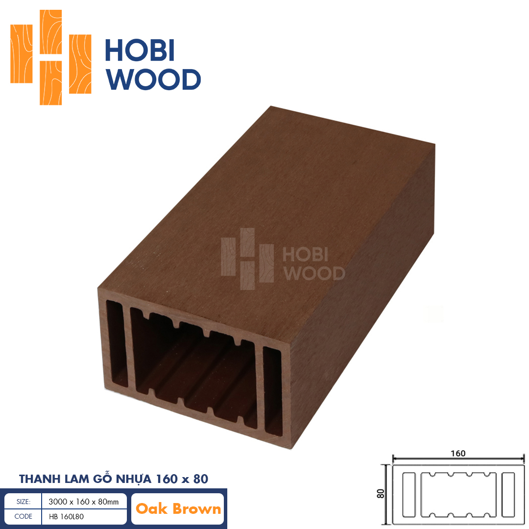 Thanh lam gỗ nhựa HobiWood HB160L80