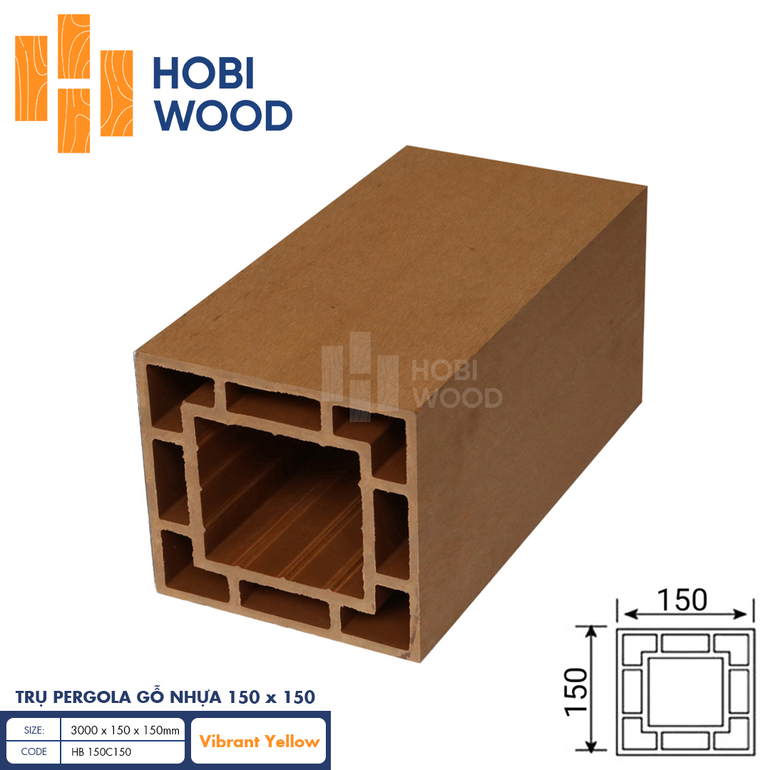 Trụ Pergola gỗ nhựa HobiWood HB150C150