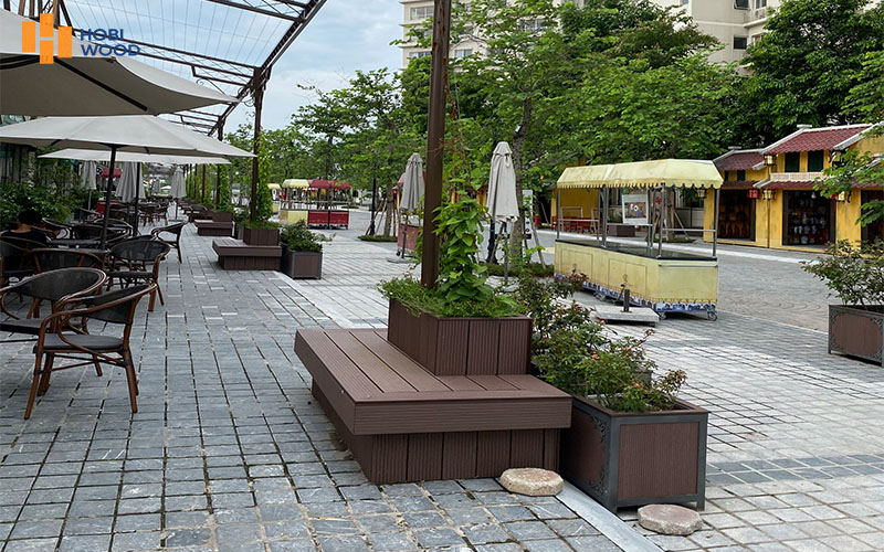 Thanh đa năng gỗ nhựa ứng dụng làm bàn, ghế trong thiết kế sân vườn