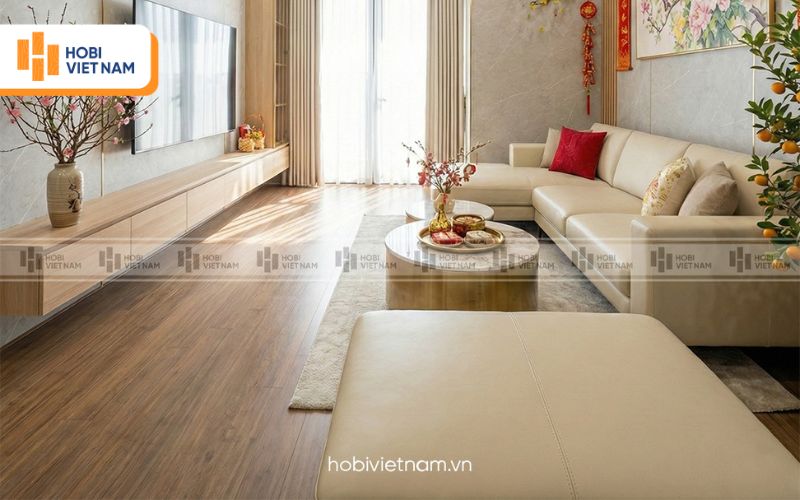 Sàn gỗ phòng khách: Lựa chọn tối ưu cho không gian sang trọng và bền bỉ